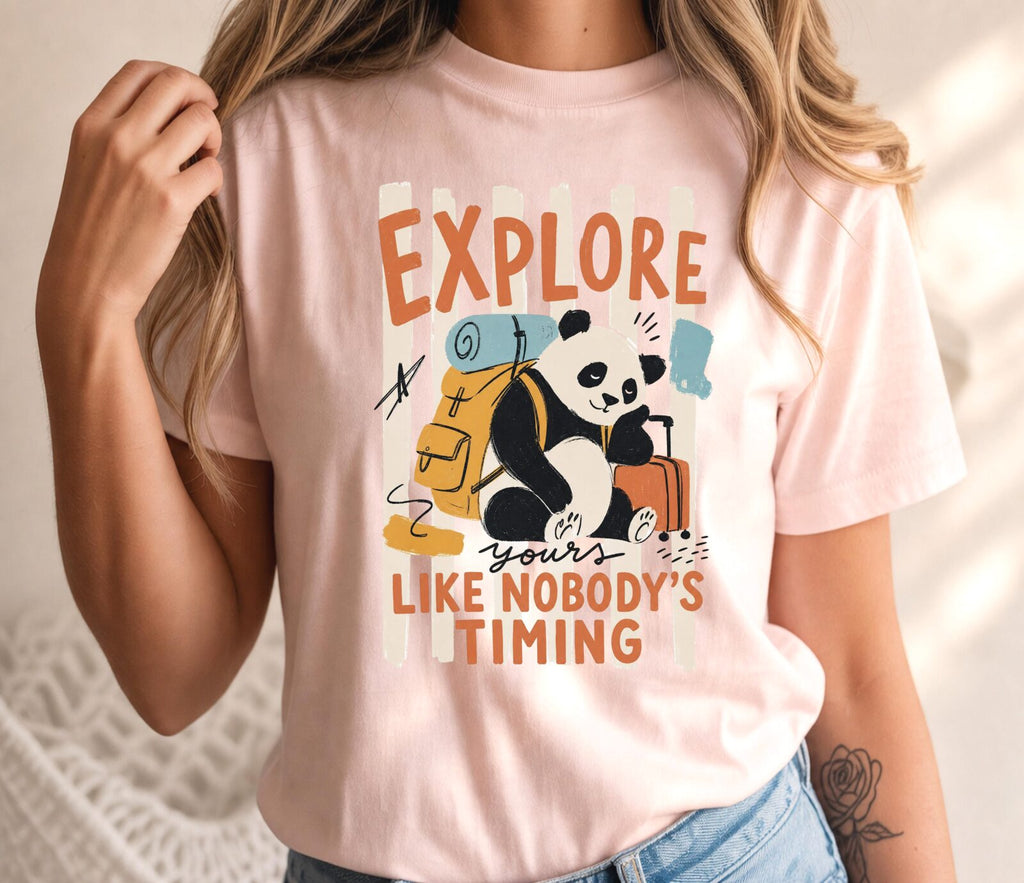 Funny Adventure Panda Explore T-Shirt