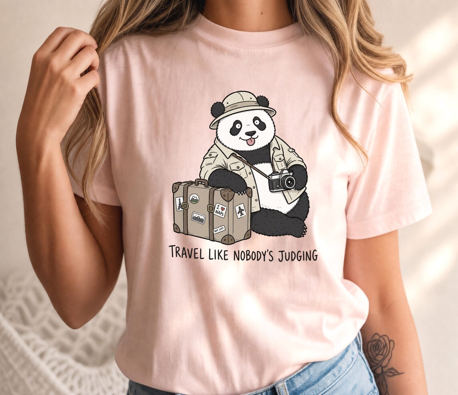 Funny Vacation Adventur Panda Travel Shirt