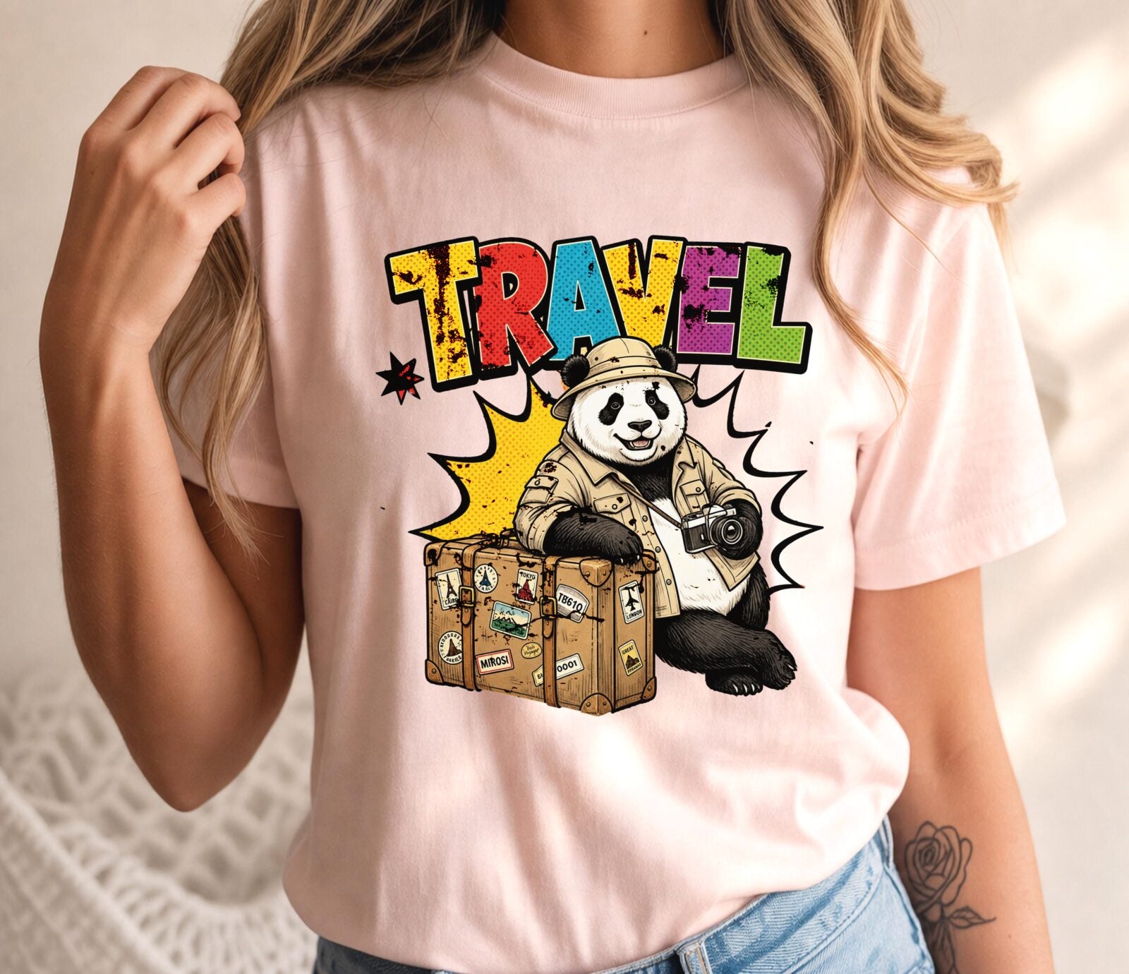 VintageTravel Panda Explorer Bear Tee