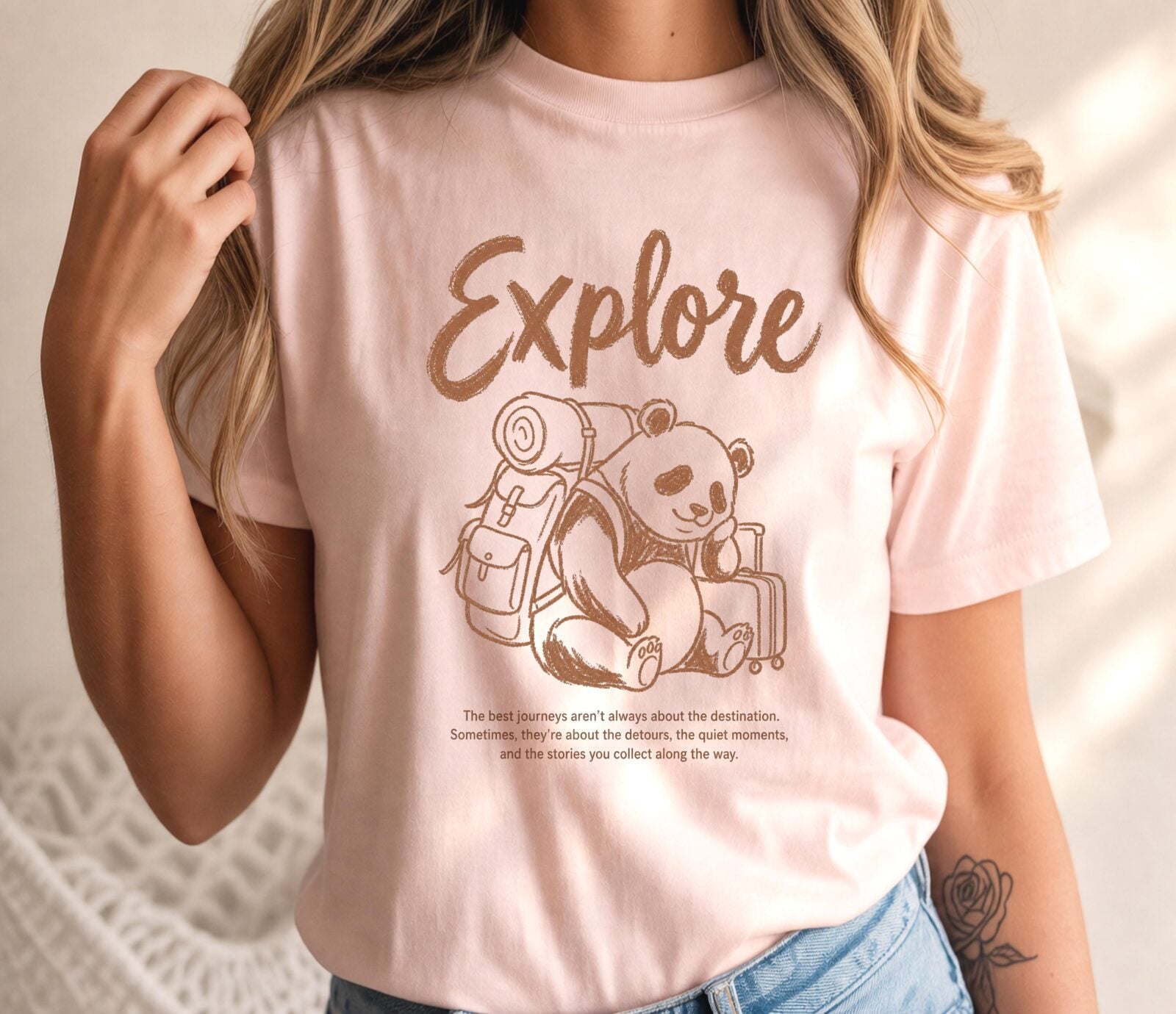Adventure Lover Explore Panda Travel T-Shirt