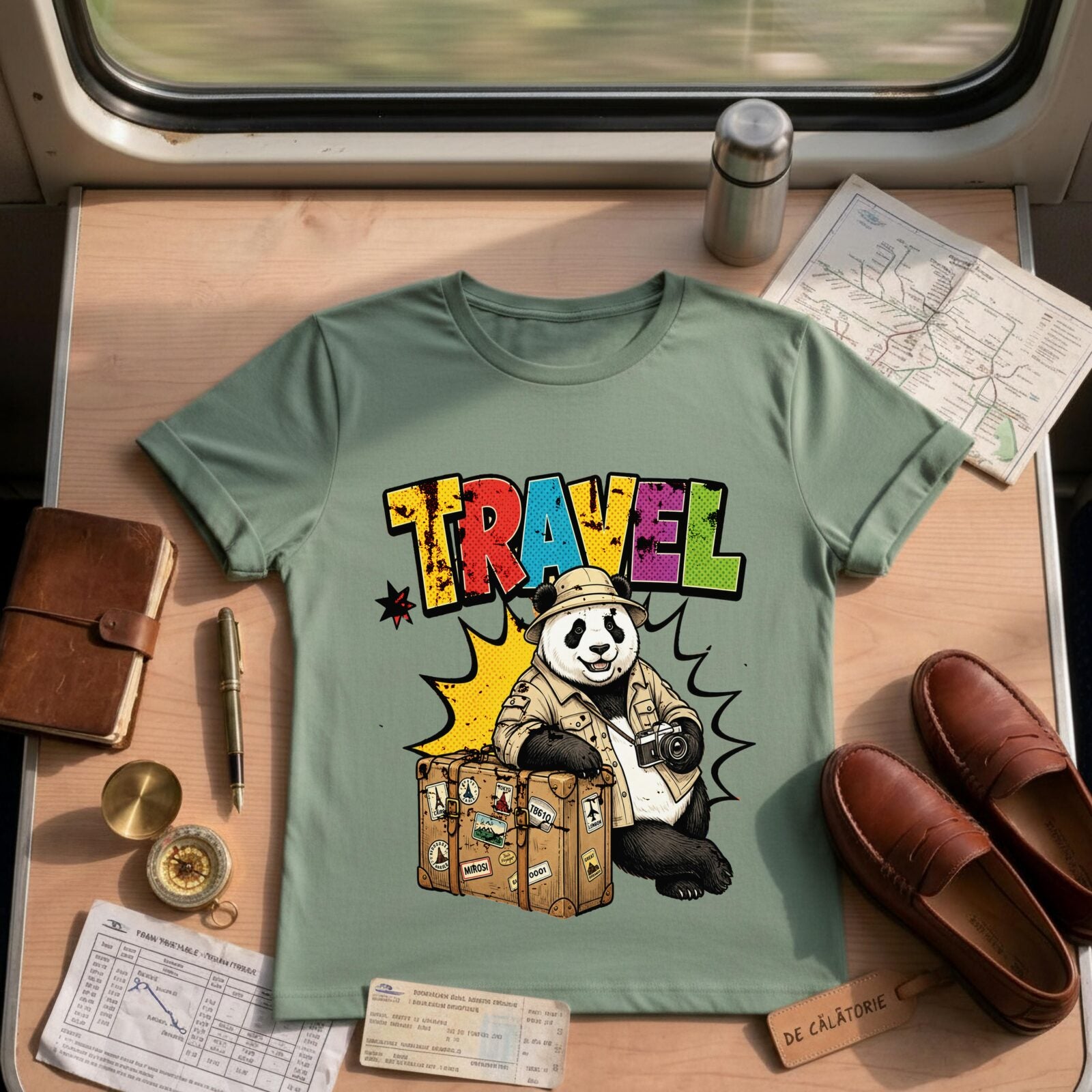 VintageTravel Panda Explorer Bear Tee