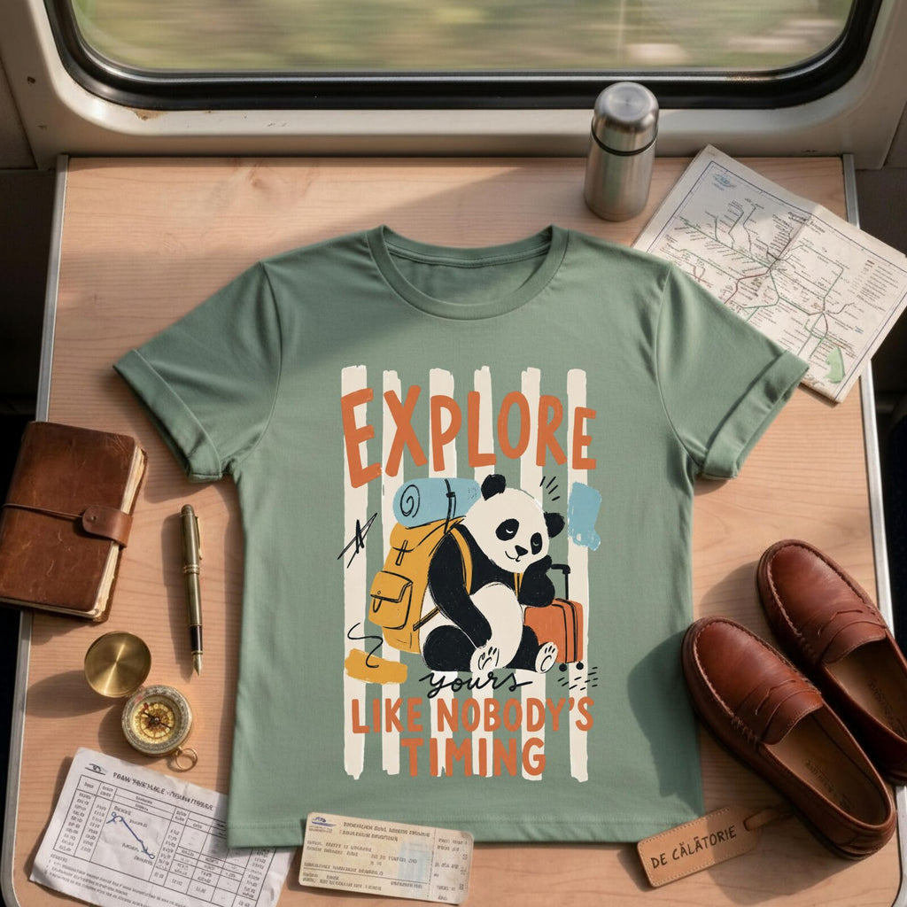 Funny Adventure Panda Explore T-Shirt