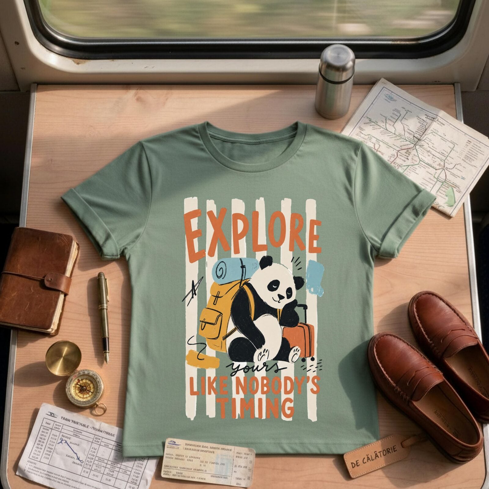 Funny Adventure Panda Explore T-Shirt