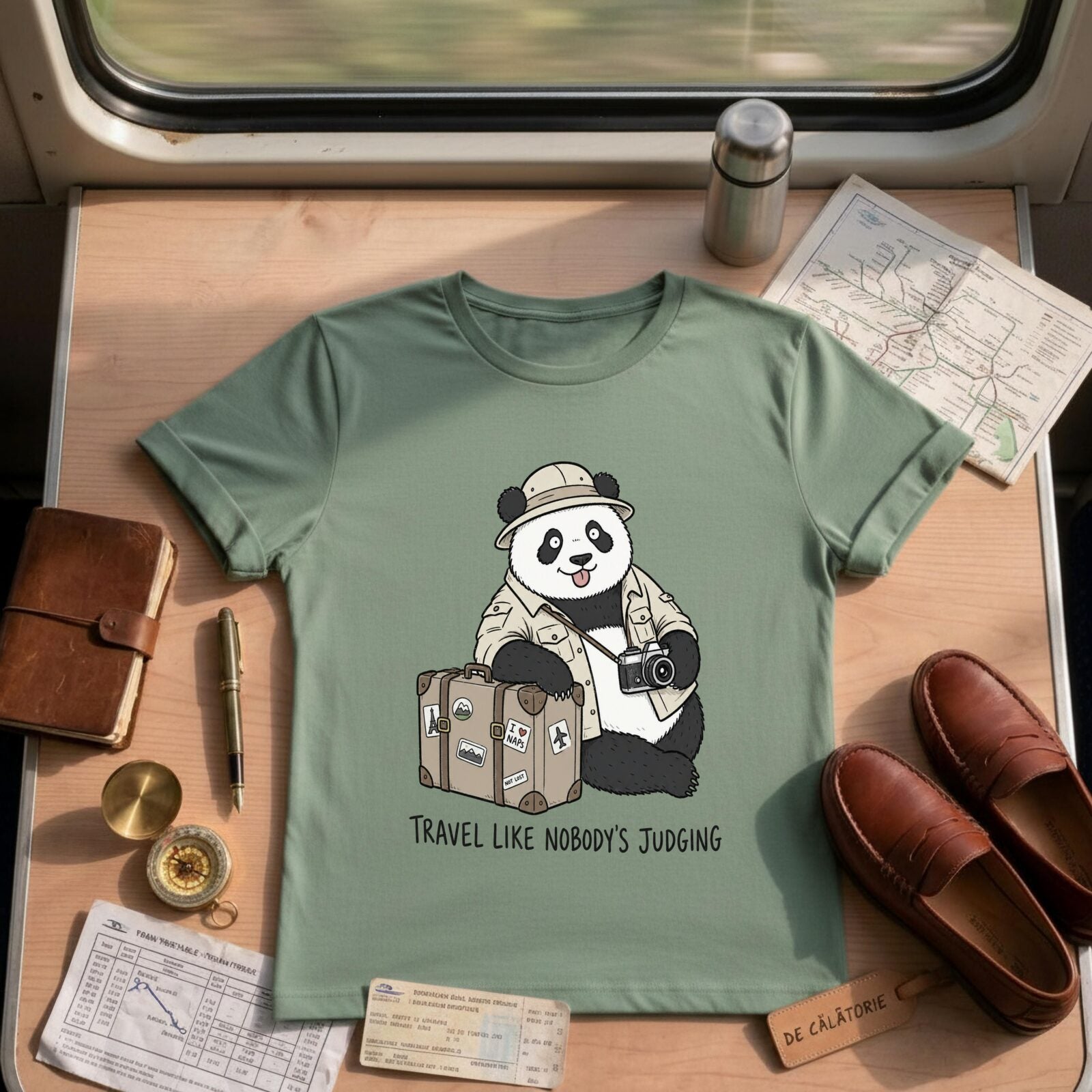 Funny Vacation Adventur Panda Travel Shirt